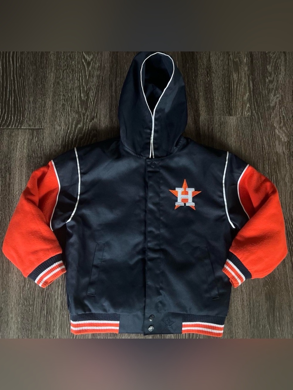 Youth JH Design Houston Astros Reversible Fleece Full-Snap Hoodie Jacket - Navy